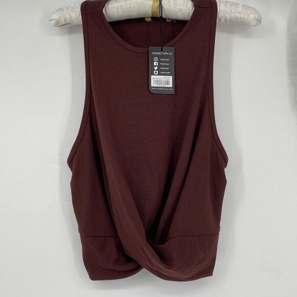 New Ryderwear Adapt Twist Cropped Tank Athleisure‎ Chocolate Brown Large - Picture 3 of 14